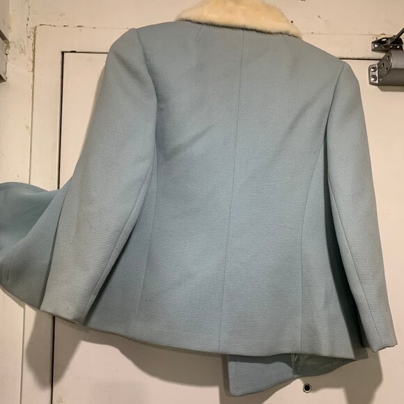 VINTAGE REAL FUR DOUBLE BREAST WOOL JACKETS SIZE S - Picture 7 of 9